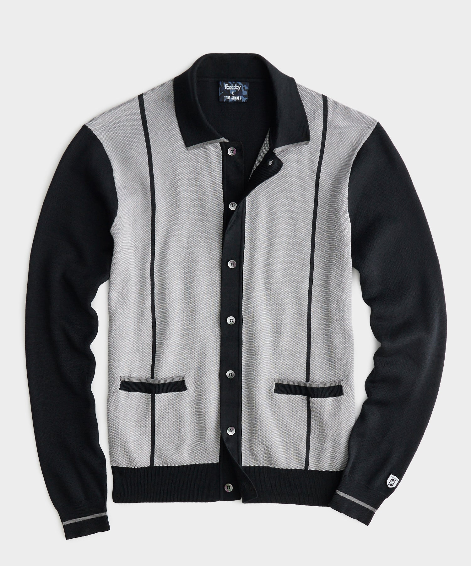 Todd Snyder x FootJoy Full-Placket Long-Sleeve Sweater Polo In Black