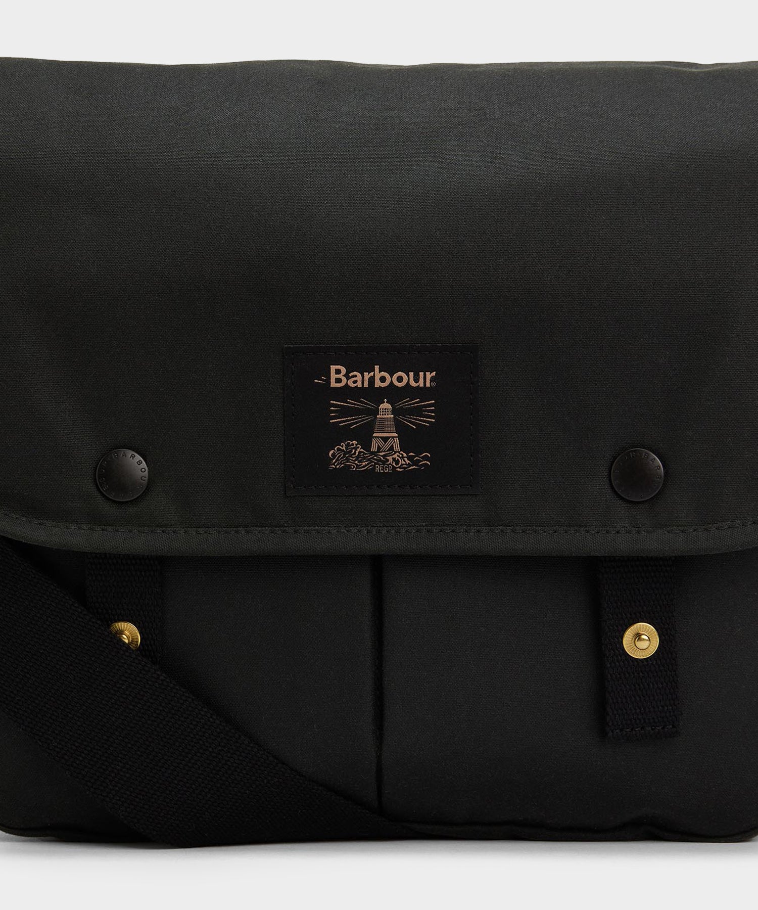 Barbour Field Waxed Riever Crossbody Bag in Sage - Image 3
