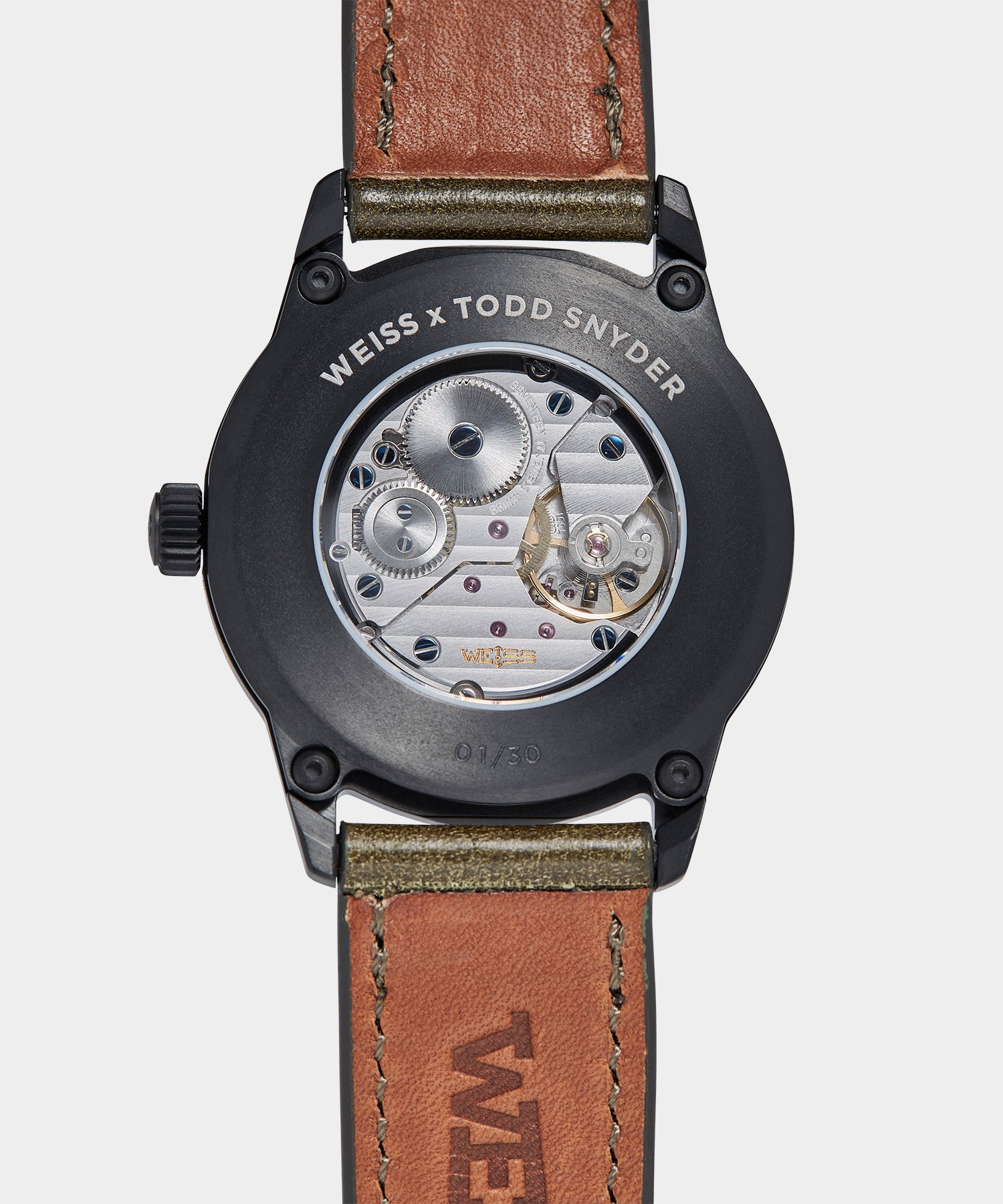 Todd Snyder x Weiss Watch Company 38MM Standard Issue Watch in Forest Ranger - Image 5