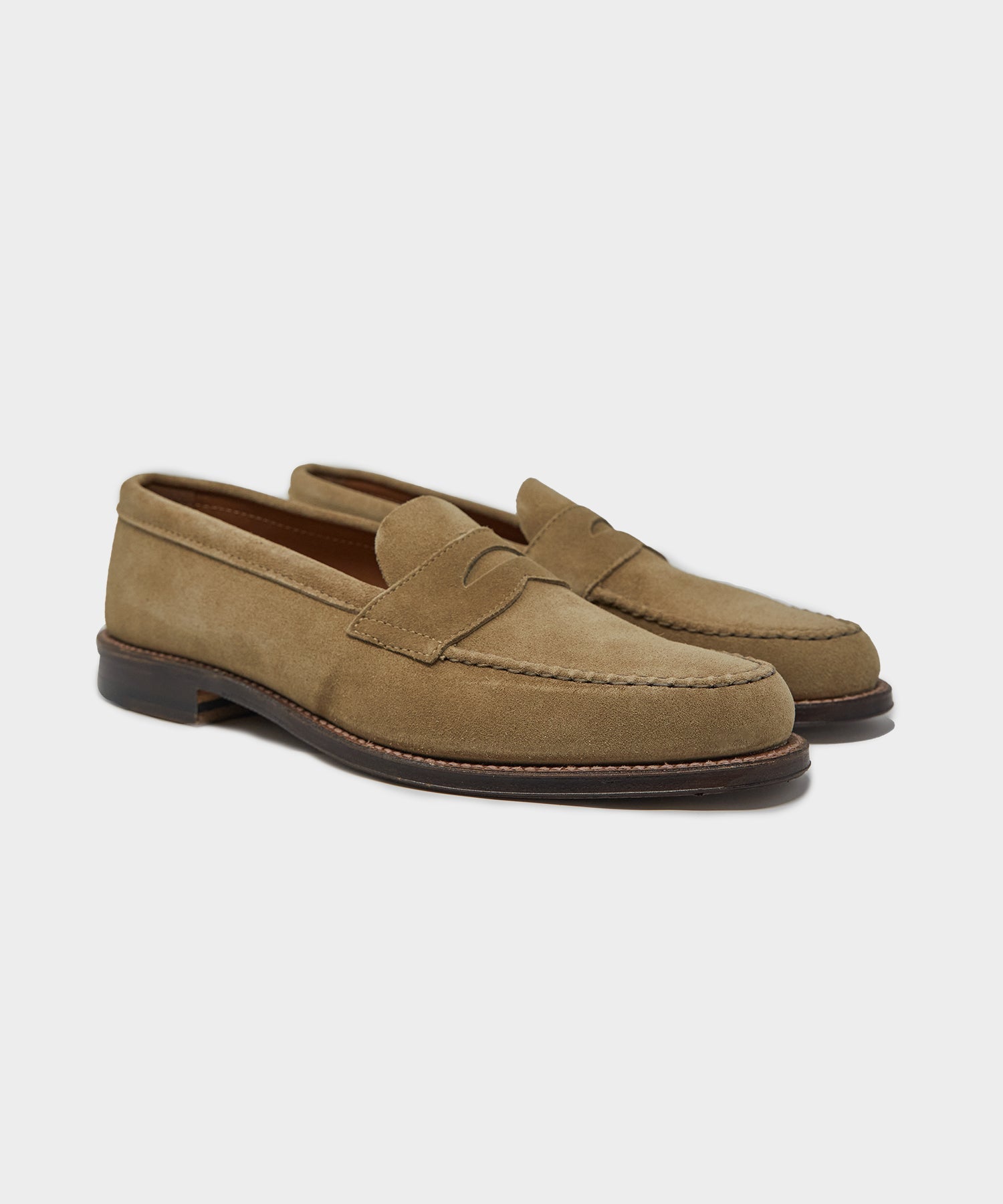 Alden Unlined Leisure Handsewn Loafer In Tan Suede - Image 2