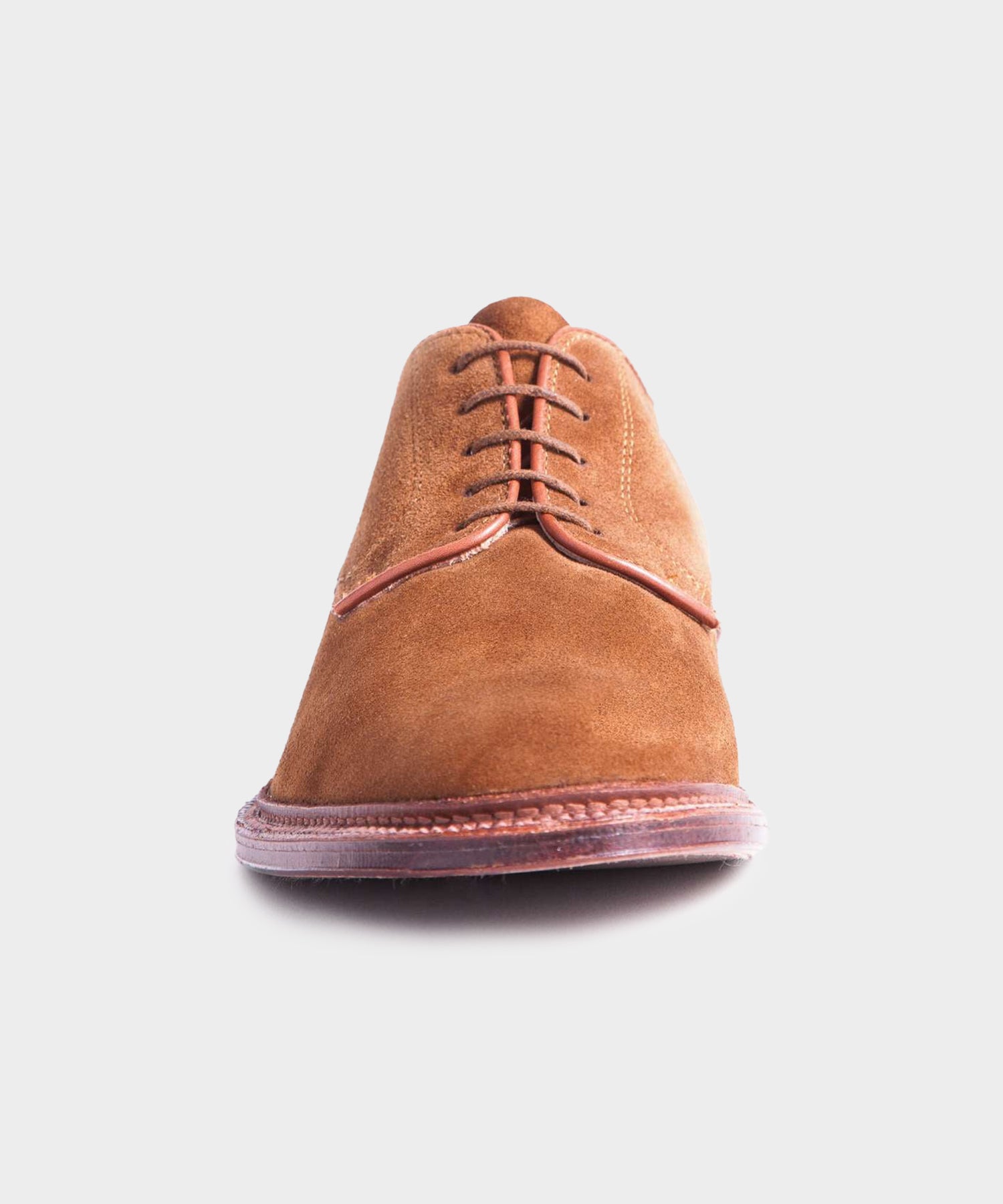 Alden Unlined Suede Plain Toe Blucher In Snuff - Image 3