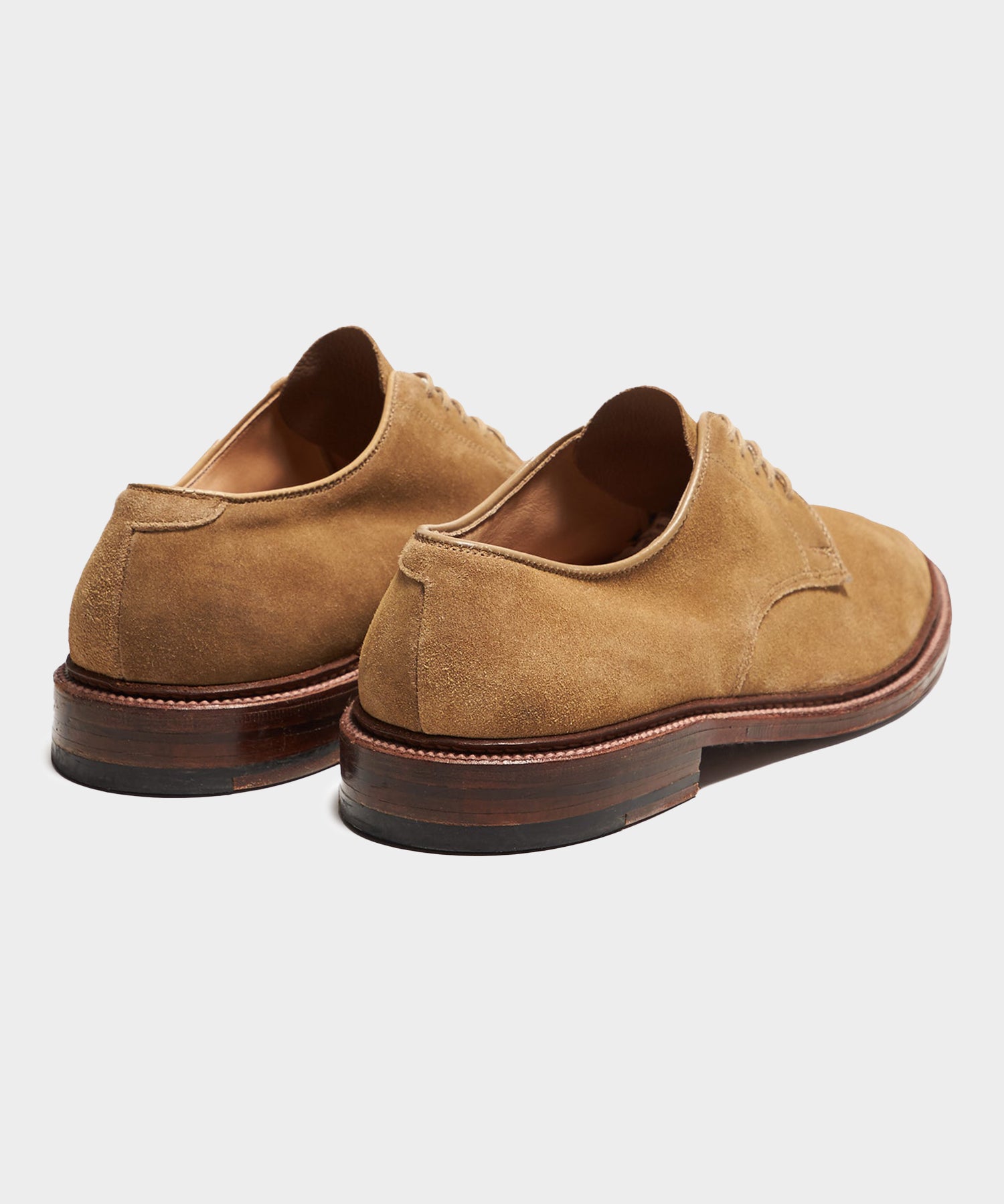Alden Unlined Suede Plain Toe Blucher in Tan - Image 3