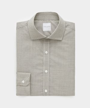 Brown Tattersall Merino Dress Shirt