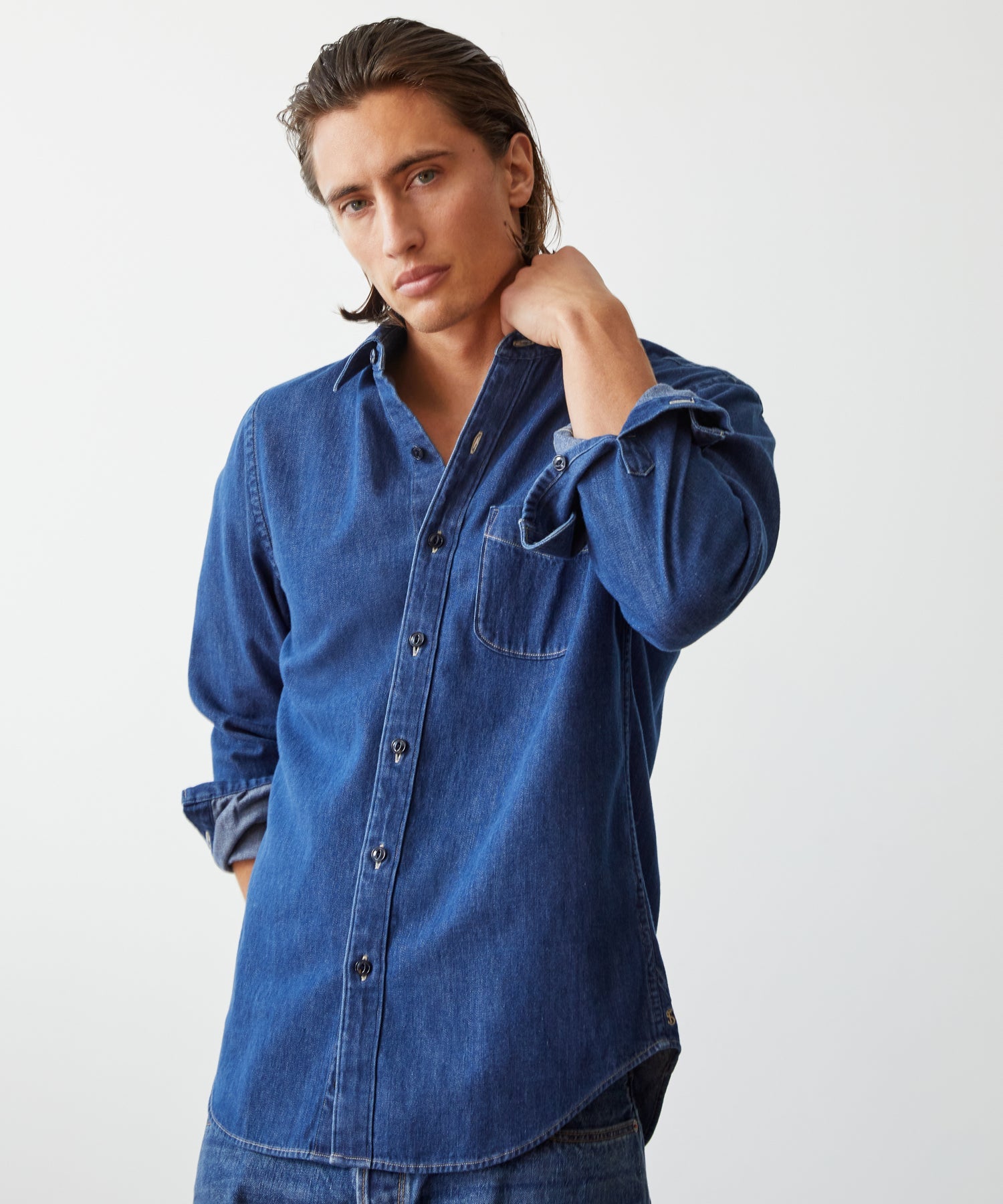 Denim Point Collar Shirt - Image 2