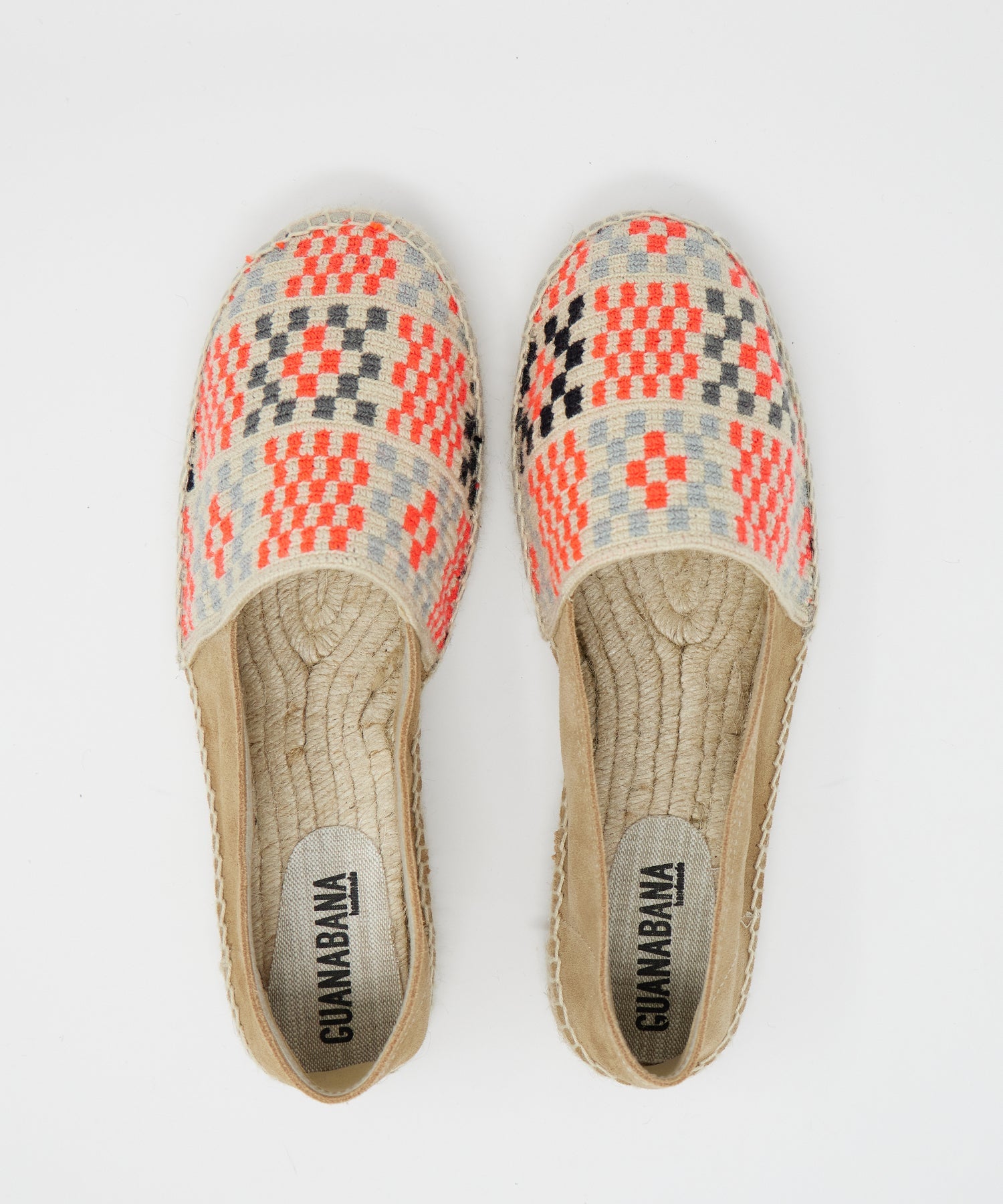 Guan??bana Espadrilles in Orange Check - Image 3