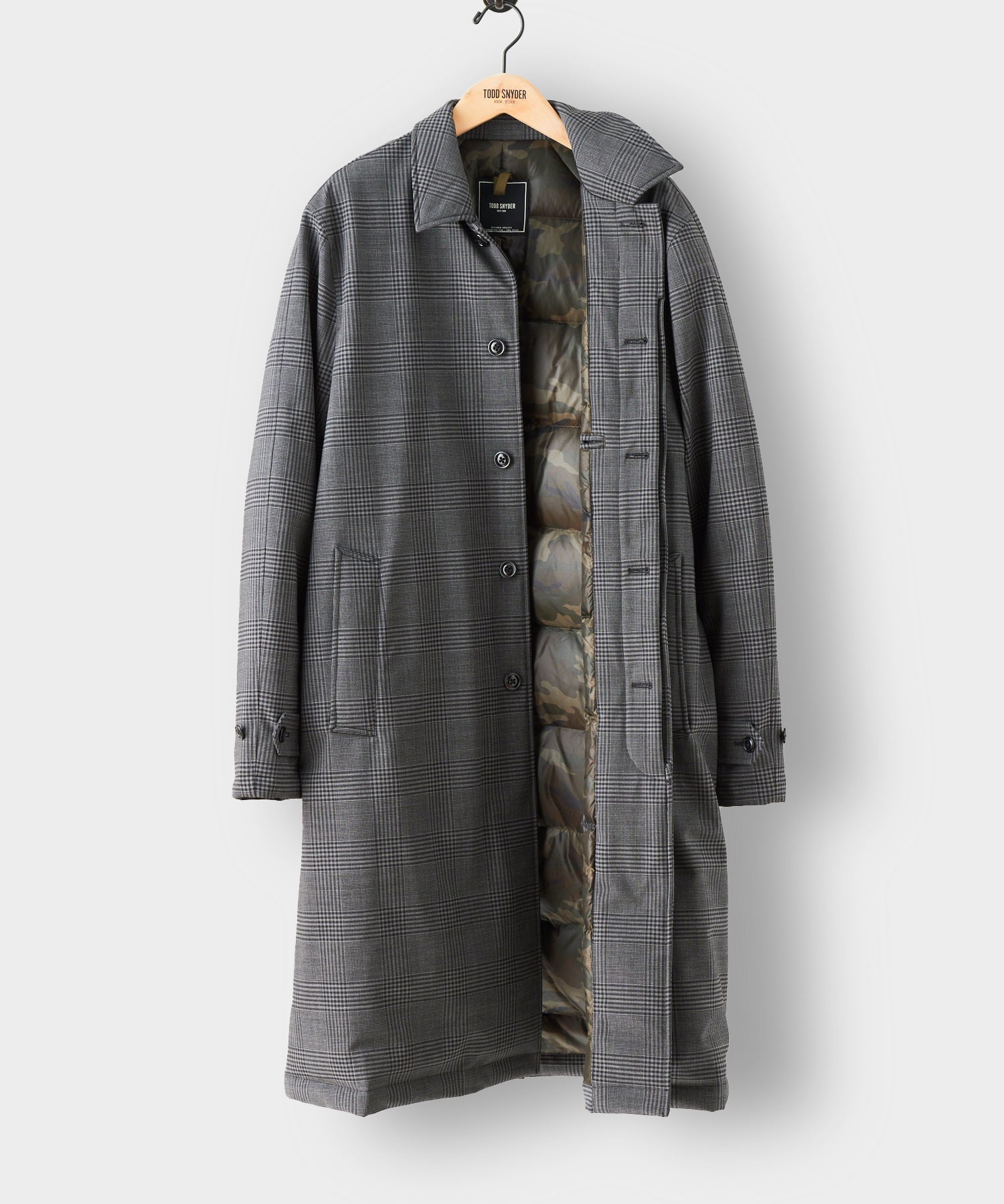 Italian Down Balmacaan in Grey Glenplaid - Image 3
