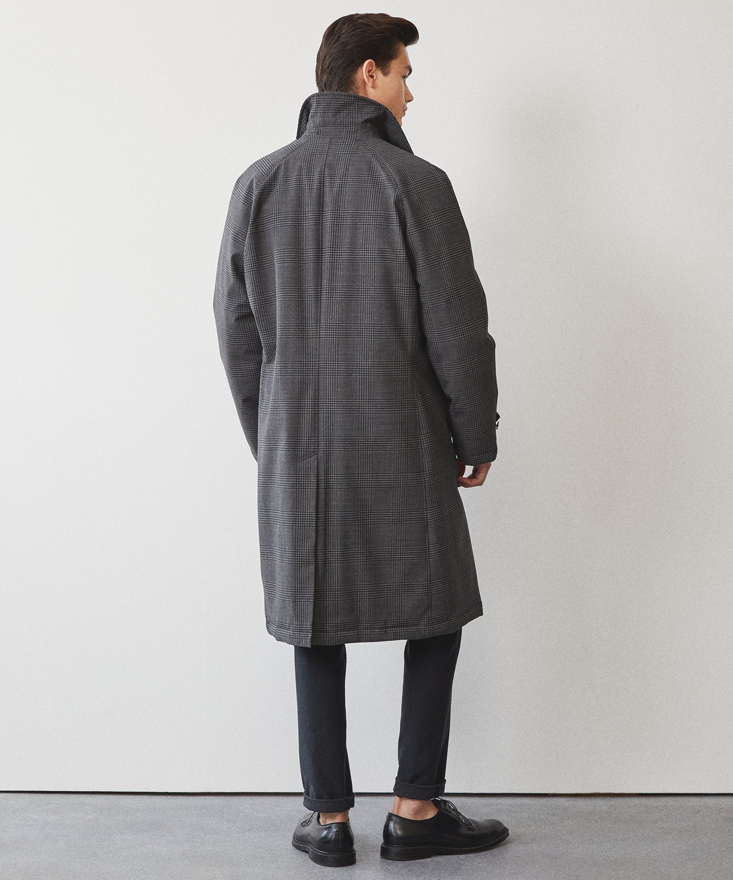 Italian Down Balmacaan in Grey Glenplaid - Image 11