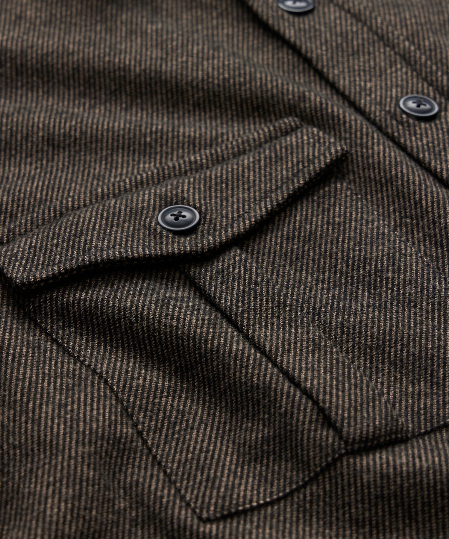 Knit Twill Utility Shirt in Black - Image 4