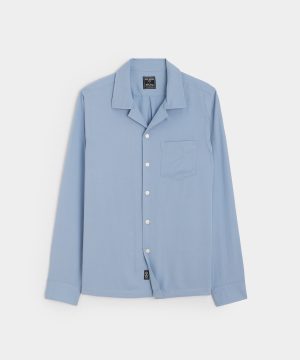 Slim Fit Rayon Hollywood Shirt in Steel Blue