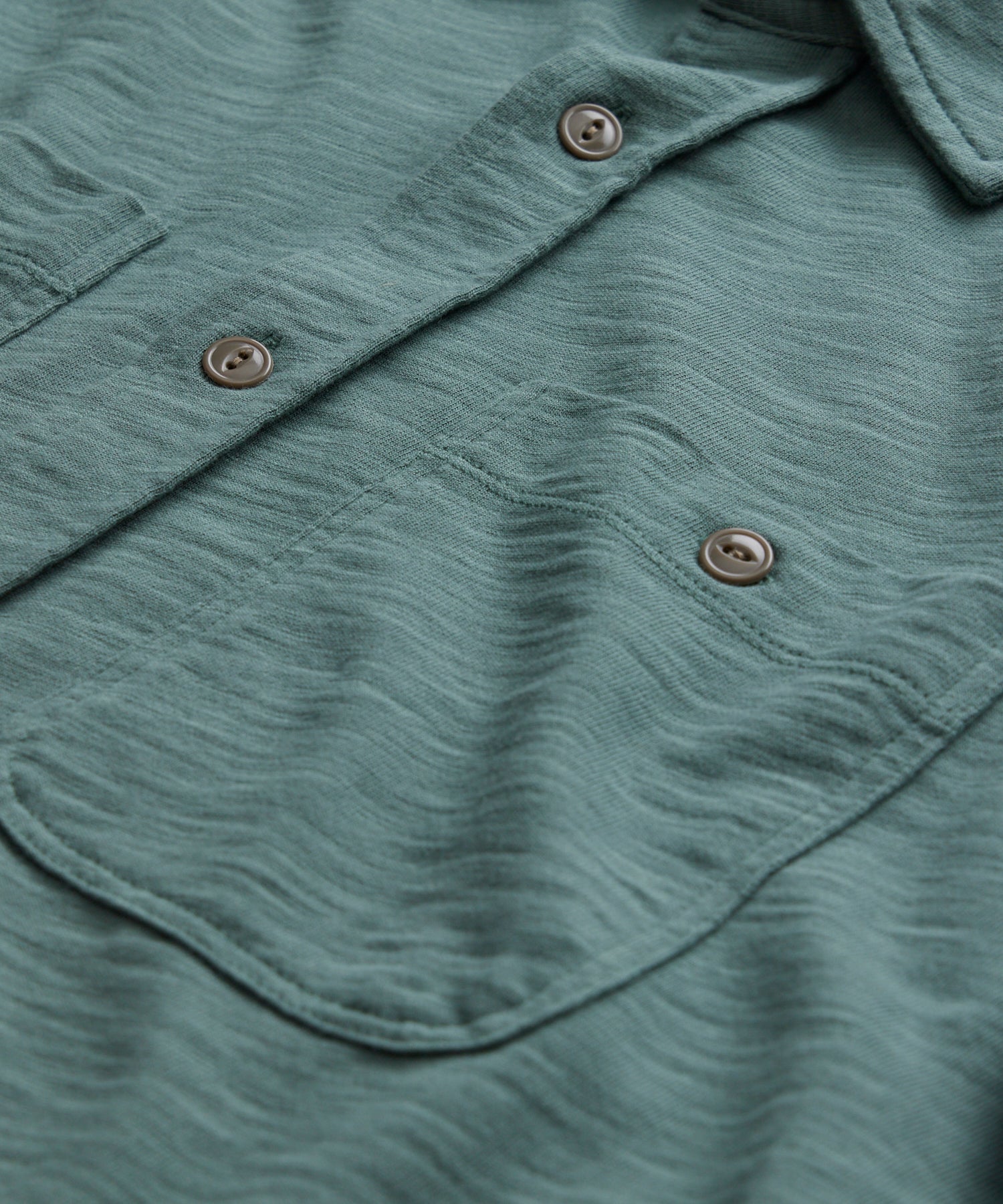 Long-Sleeve Slub Jersey Camp Shirt in Green Pewter - Image 2