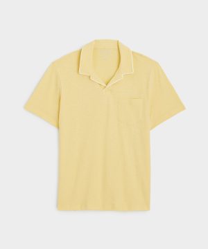Made in L.A. Tipped Montauk Polo in Lemon
