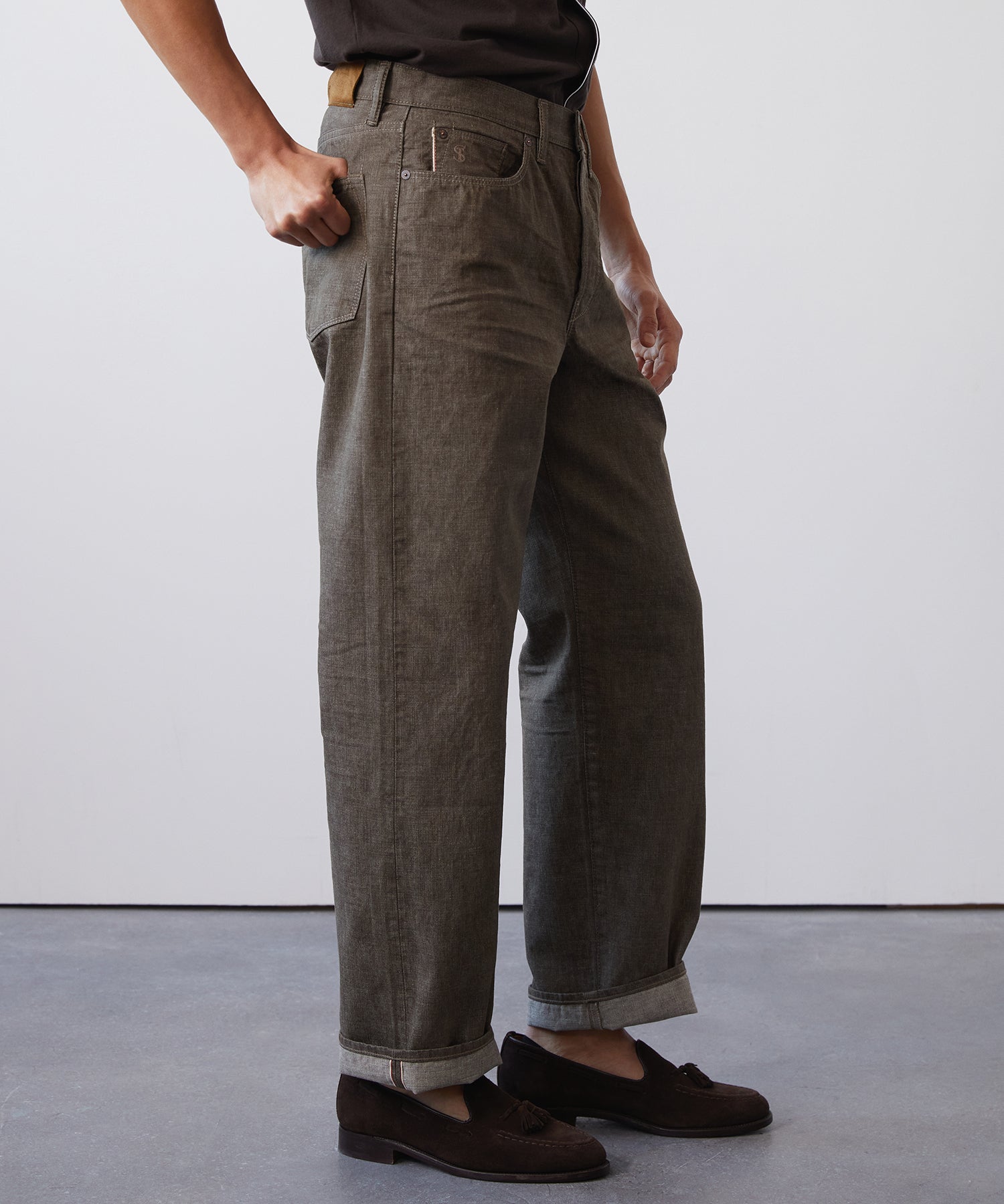 Relaxed Lightweight Japanese Selvedge Jean in Whiskey - Image 4