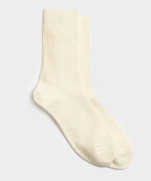 RoToTo Organic Daily 3 Pack Crew Socks in Ecru