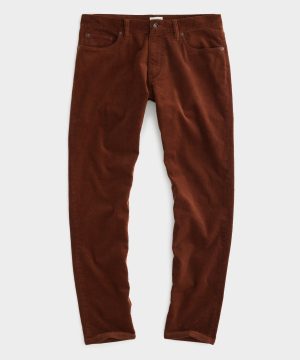 Slim Fit 5-Pocket Corduroy Pant in Rust