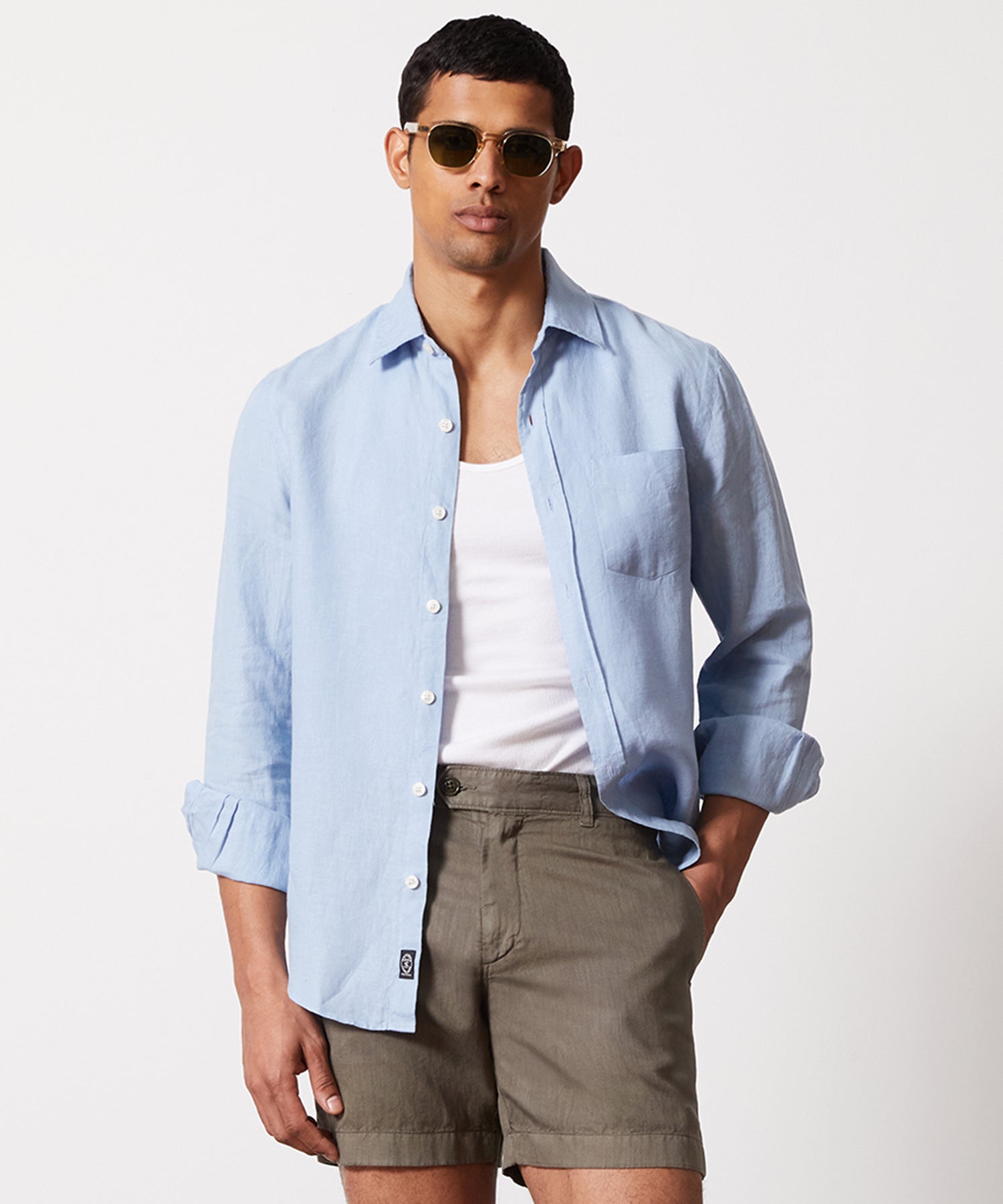 Sea Soft Irish Linen Point Collar Shirt - Image 3