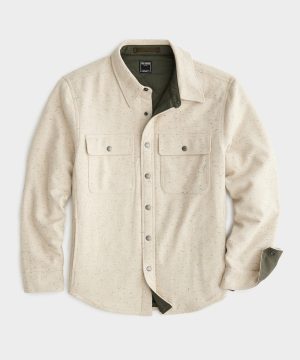 Speckled Wool Basecamp Shirt in Vintage Pewter