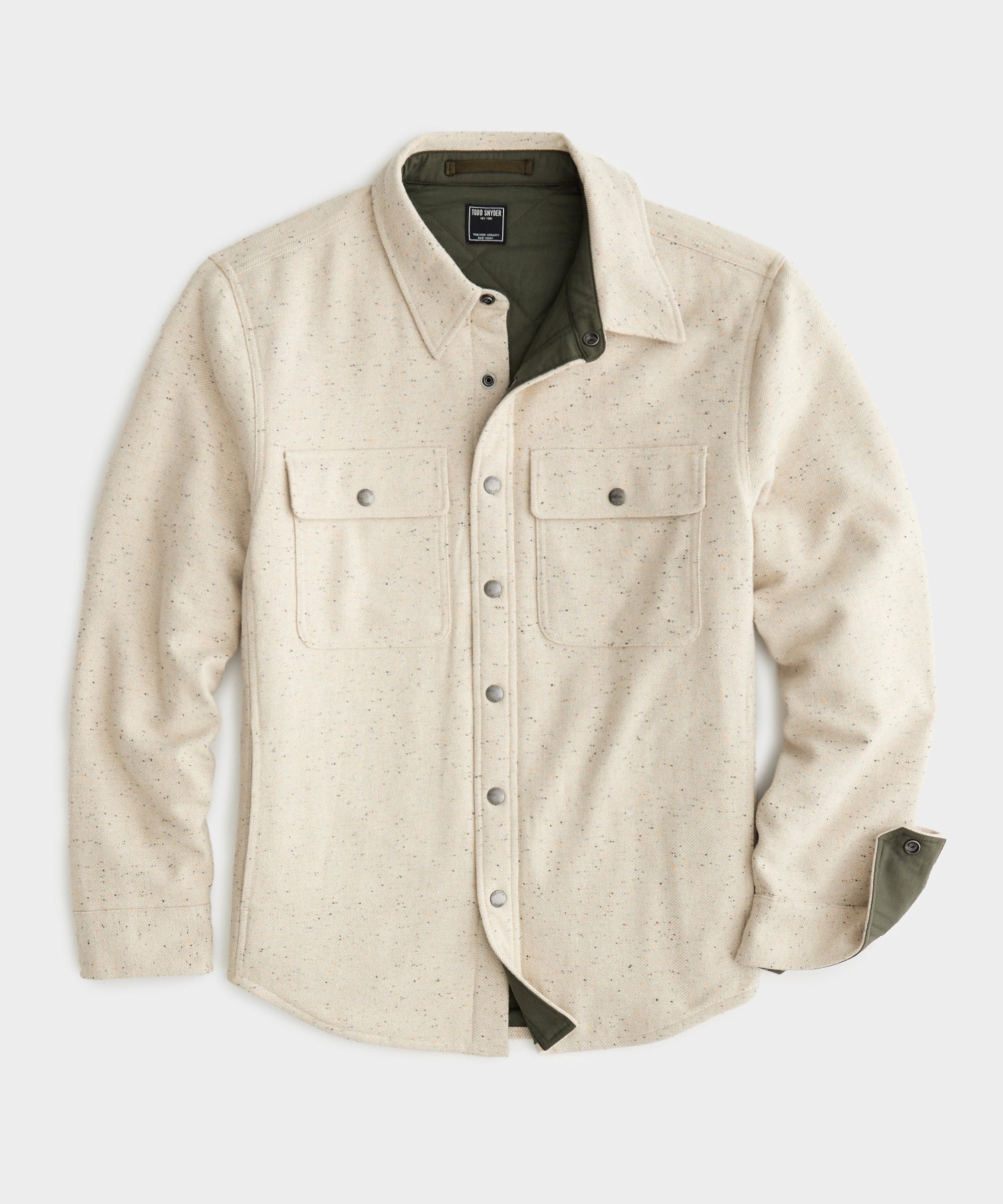 Speckled Wool Basecamp Shirt in Vintage Pewter
