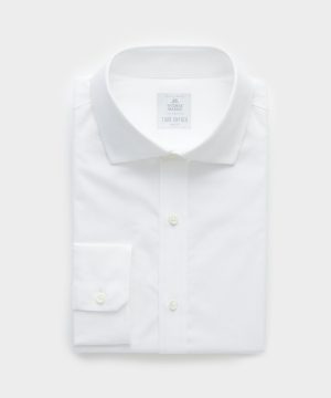 Cotton Poplin End on End Spread Collar Dress Shirt
