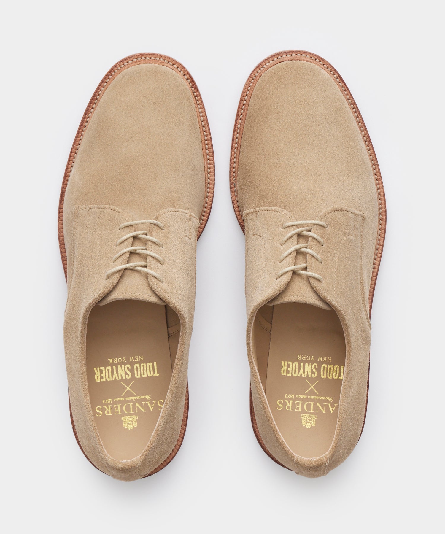 Todd Snyder x Sanders Archie Unconstructed Lace-Up Suede Derby - Image 3